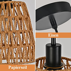 Avis Nettlife Suspension rotin boho 1 lumière - Noir