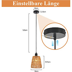 Acheter Nettlife Suspension rotin boho 1 lumière - Noir