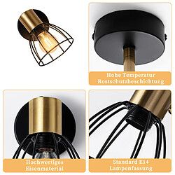 NETTLIFE Applique Murale Vintage Noire 1 Lumière Spot E14 Pivotant 350° Couloir pas cher