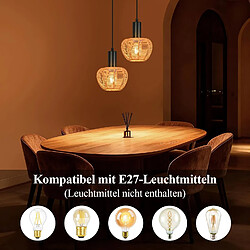 Nettlife Suspension rotin boho 1 lumière - Noir pas cher