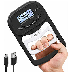 INF Dynamomètre Électronique Rechargeable 180kg Testeur de Force de Préhension White+Black