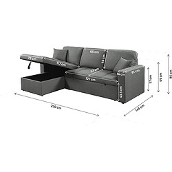 Acheter Habitat Et Jardin Canapé d'angle convertible/réversible style bubble [ ]Alain[ ] - 3 places - Gris