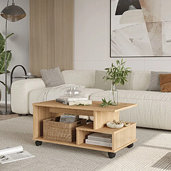 Avis Hanah Home Table basse en bois - 90 x 51 x 42 cm - Beige