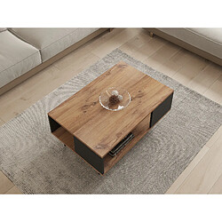 Acheter Hanah Home Table basse en bois - 90 x 60 x 39 cm - Noyer, Noir