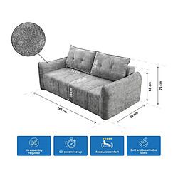Avis Habitat Et Jardin Canapé droit en tissu texturé [ ]Silvano[ ] - 3 places - Gris