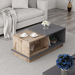 Acheter Hanah Home Table basse en bois - 90 x 45 x 36 cm - Gris anthracite