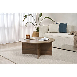 Avis Hanah Home Table basse en bois - 90 x 90 x 40 cm - Noyer