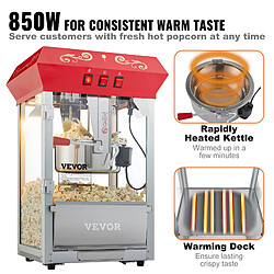 Acheter Vevor Machine à Pop Corn 850W 227g Style Cinéma avec Bol et Verre Trempé pour Fêtes