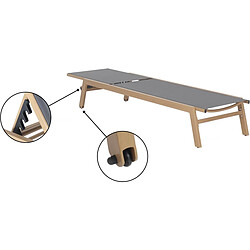 Avis Habitat Et Jardin Bain de soleil en aluminium imitation bois [ ]Elysia[ ] - Gris