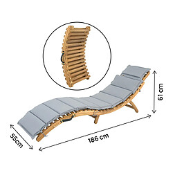 Avis Habitat Et Jardin Bain de soleil en bois avec coussins inclus [ ]Jakarta[ ] - Gris