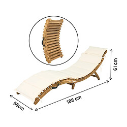 Avis Habitat Et Jardin Bain de soleil en bois avec coussins inclus [ ]Jakarta[ ] - Beige