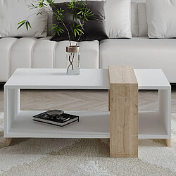 Avis Hanah Home Table basse en bois - 90 x 49 x 40 cm - Blanc