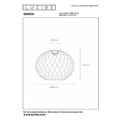 Acheter Plafonnier filaire métal doré 40 cm Danza E27 Lucide