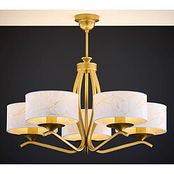 Avis Jupiter Suspension décorative 5 lumières dorée abat-jour blanc E27