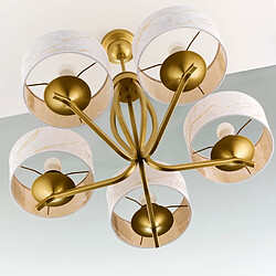 Acheter Jupiter Suspension décorative 5 lumières dorée abat-jour blanc E27
