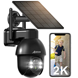 Caméra de Surveillance sans Fil Solaire-ANRAN 3MP Camera+Panneau Solaire, Q3 Noir