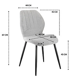 ByteLike Lot de 4 chaises ergonomiques, gris pas cher