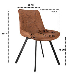 ByteLike Lot de 4 Chaises de Salle à Manger en Simili Cuir Marron pas cher