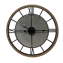 4MURS COURCHEVEL - Horloge murale ronde 70 cm métal et bois.