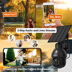 Caméra de Surveillance sans Fil Solaire-ANRAN 3MP Camera+Panneau Solaire, Q3 Noir pas cher