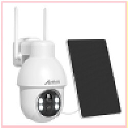 Caméra de Surveillance ANRAN 3MP Panneau Solaire,sans Fil Détection PIR ,360°PTZ,Blanc