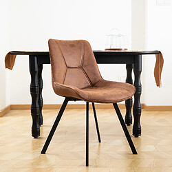 Avis ByteLike Lot de 4 Chaises de Salle à Manger en Simili Cuir Marron