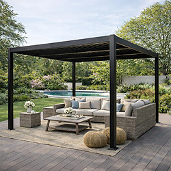 Concept Usine Pergola bioclimatique aluminium et acier lames orientables 3x3m CORFU