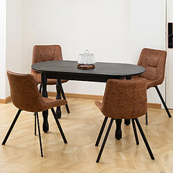 ByteLike Lot de 4 Chaises de Salle à Manger en Simili Cuir Marron