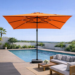 Acheter Concept Usine Parasol rectangulaire 3x4m déporté rotatif orange en aluminium CESARE