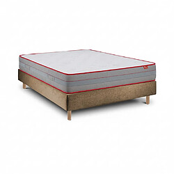 Mercado do Colchão Ensemble Luxury et Sommier Taupe - Cama com Matelas Taille 2 x 200 x 90 cm Hauteur 62 cm