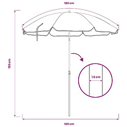vidaXL Parasol de jardin 160 cm polyester 170T Orange pas cher