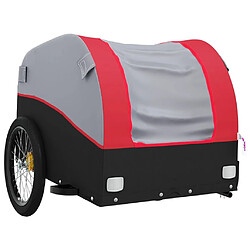 Acheter vidaXL Remorque de vélo noir et rouge 45 kg fer