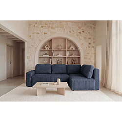 Avis Casanova Canapé d'angle gros velours côtelé 4 places Droit Bleu