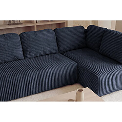 Acheter Casanova Canapé d'angle gros velours côtelé 4 places Droit Bleu