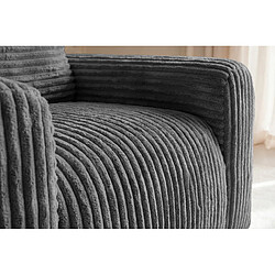 Casanova Fauteuil gros velours côtelé Gris foncé pas cher