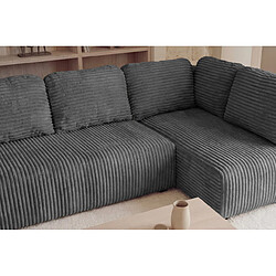 Acheter Casanova Canapé d'angle gros velours côtelé 4 places Gauche Gris foncé