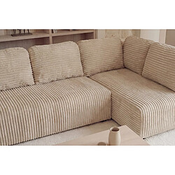 Avis Casanova Canapé d'angle gros velours côtelé 4 places Gauche Beige