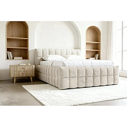 Acheter Casanova Lit coffre tissu bouclette Beige 200x200cm