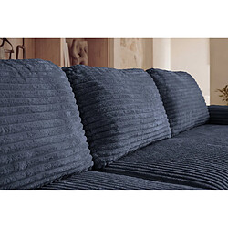 Acheter Casanova Canapé d'angle gros velours côtelé 4 places Gauche Bleu