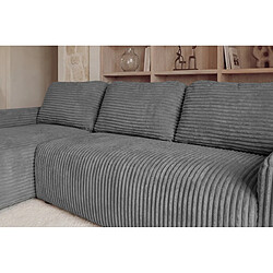Acheter Casanova Canapé d'angle gros velours côtelé 4 places Gauche Gris foncé