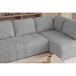 Acheter Casanova Canapé d'angle gros velours côtelé 4 places Gauche Gris clair
