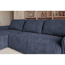 Avis Casanova Canapé d'angle gros velours côtelé 4 places Gauche Bleu