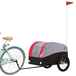 Avis vidaXL Remorque de vélo noir et rouge 45 kg fer