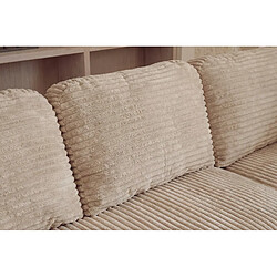 Acheter Casanova Canapé d'angle gros velours côtelé 4 places Gauche Beige