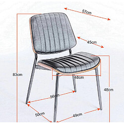 MIVRAY Lot 2 chaises de salle à manger style mi siècle, dossier enveloppant, similicuir gris pas cher