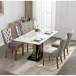 Acheter MIVRAY Lot 2 chaises de salle à manger dossier haut, pieds réglables velours gris