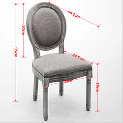 MIVRAY Lot 2 chaises de salle à manger style français, structure bois, lin gris pas cher