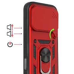 Acheter Mayaxess Coque Antichoc pour Honor 600 avec Cache Caméra Pivotant et Bague Support Rouge