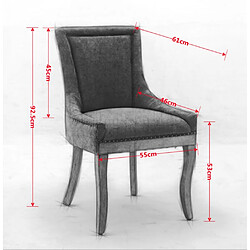MIVRAY Lot 2 chaises de salle à manger dossier haut, pieds réglables chenille gris pas cher