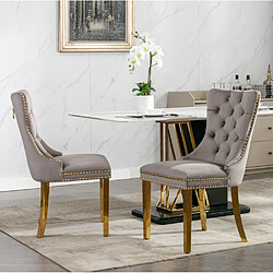 Avis MIVRAY Lot 2 chaises de salle à manger dossier haut, pieds réglables velours gris